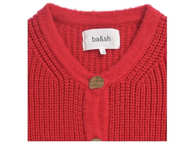 Roter Woll-Cardigan mit Purrl-Knöpfen von Ba&Sh - Ansicht 4