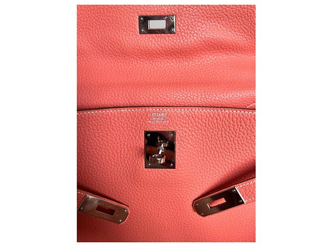 Hermès Kelly 32 Retourne Pelle Corallo - vista 4