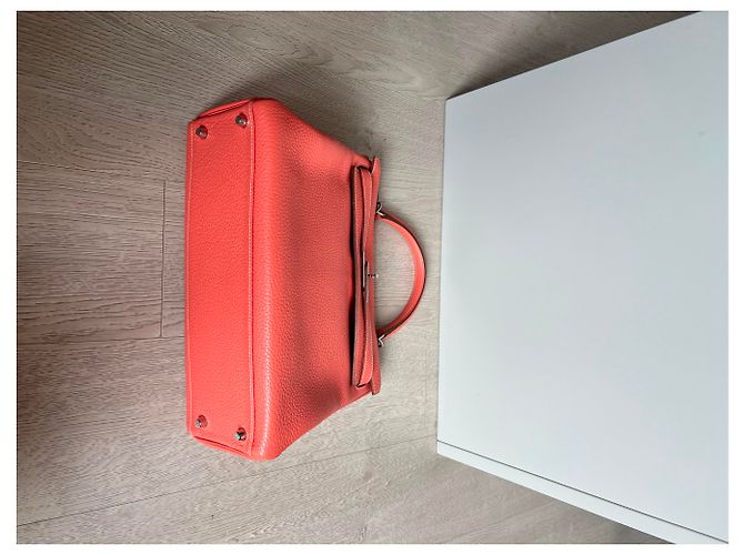 Hermès Kelly 32 Retourne Pelle Corallo - vista 7
