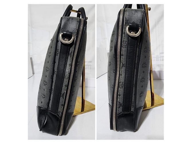 Borsa per laptop MCM Visetos Grigio/Nero - vista 10