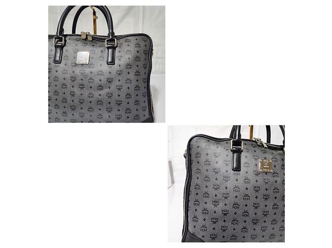 Borsa per laptop MCM Visetos Grigio/Nero - vista 11