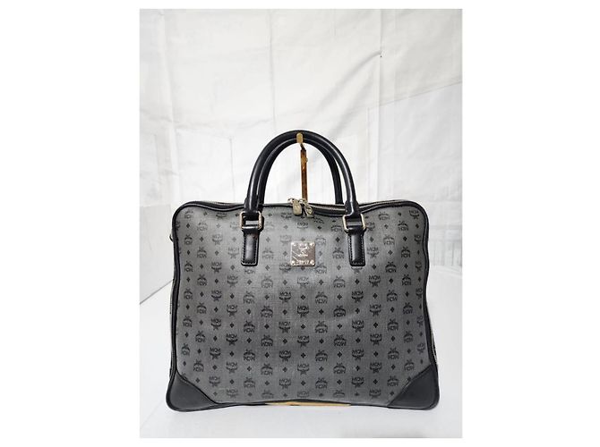 Borsa per laptop MCM Visetos Grigio/Nero - vista 2