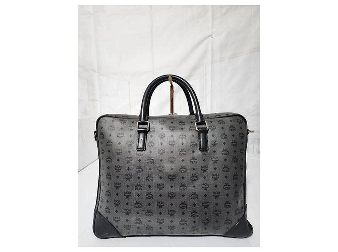 Borsa per laptop MCM Visetos Grigio/Nero - vista 4