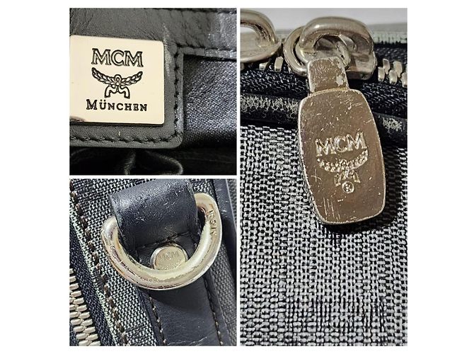 Borsa per laptop MCM Visetos Grigio/Nero - vista 8