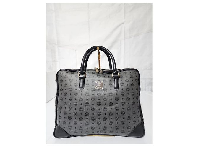 Borsa per laptop MCM Visetos Grigio/Nero - vista 9
