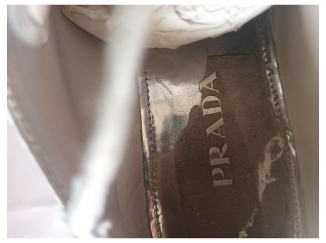 Prada Schnürschuhe aus Leder Silber 38 IT - Ansicht 7