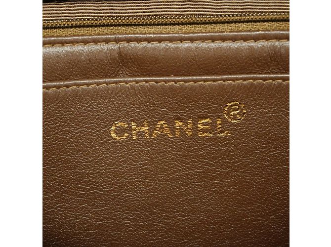 Sac à épaule en daim marron Chanel - vue 5