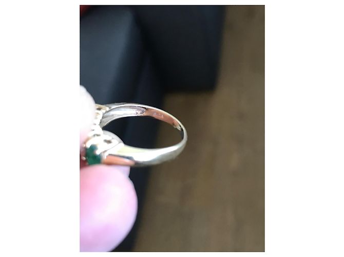 Autre Marque Anello in oro giallo 14 carati con smeraldi e diamanti D'oro - vista 6