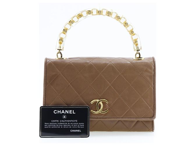 Borsa a mano Chanel Matelassé Beige - vista 12