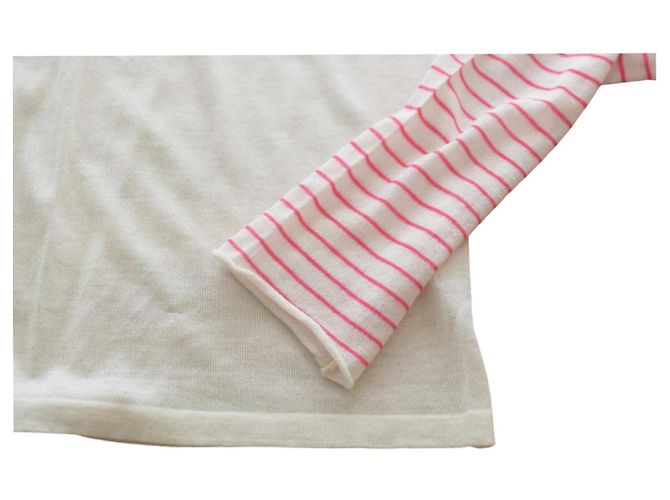 Autre Marque Lutz & Patmos Gestreifter Kaschmir Strickpullover Weiß Rosa L - Ansicht 5