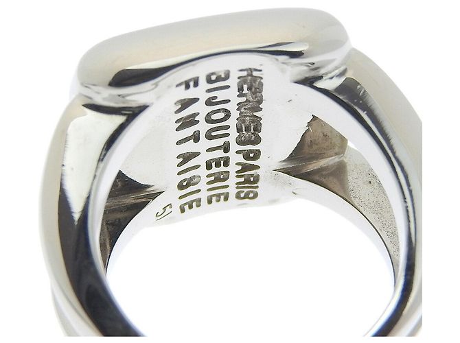 Hermès Corozo Bandring von Hermes Silber Grün - Ansicht 4