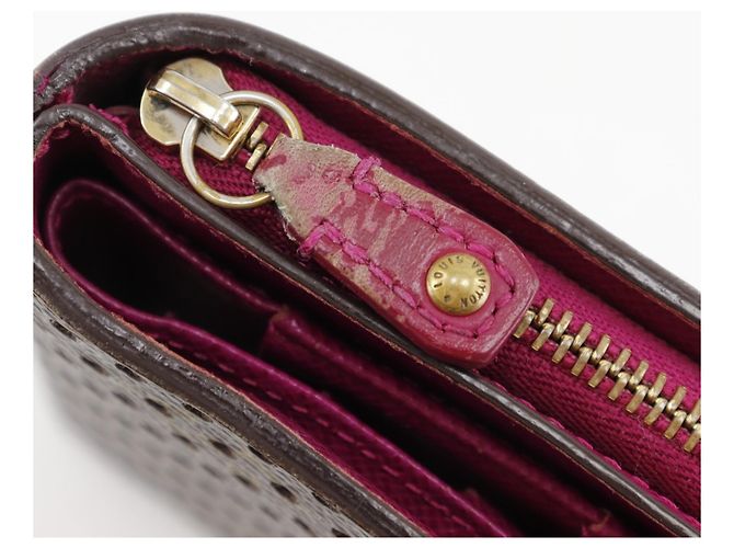 Billetera bifold compacta con cremallera Louis Vuitton Castaño Rosa Fucsia Monograma - vista 10