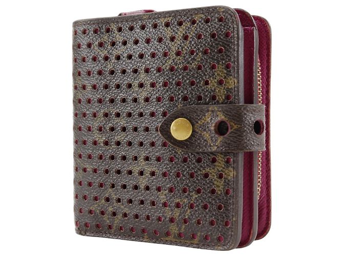 Billetera bifold compacta con cremallera Louis Vuitton Castaño Rosa Fucsia Monograma - vista 2