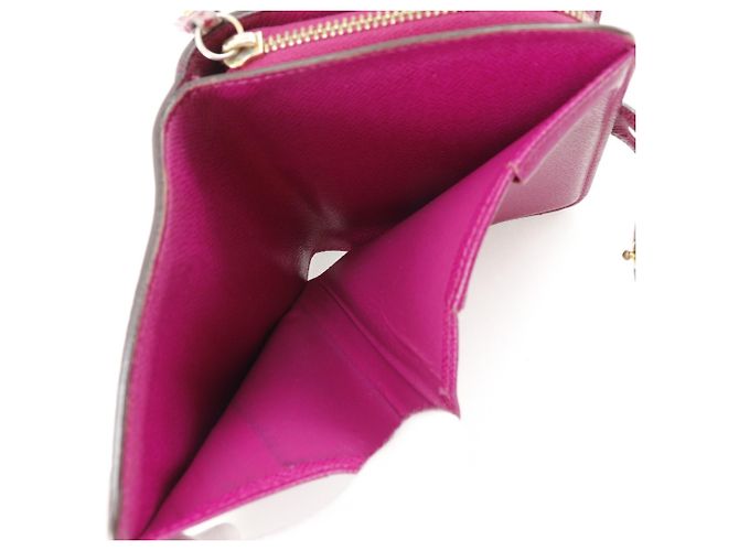 Billetera bifold compacta con cremallera Louis Vuitton Castaño Rosa Fucsia Monograma - vista 6