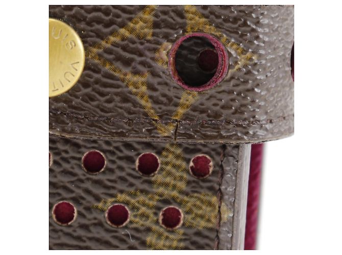 Billetera bifold compacta con cremallera Louis Vuitton Castaño Rosa Fucsia Monograma - vista 9