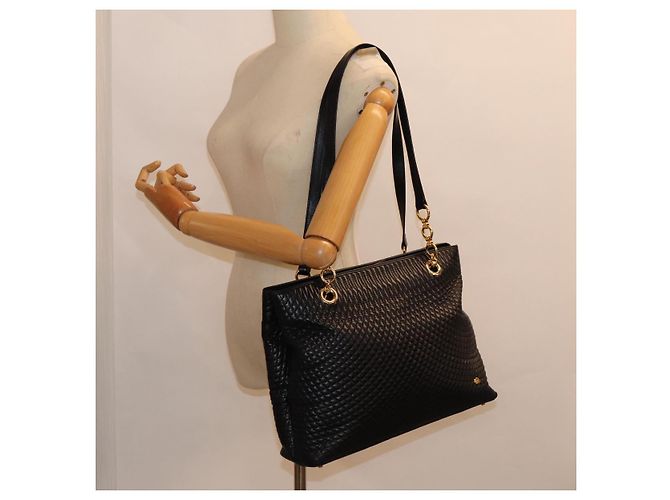 BALLY Borsa Tote in Pelle Nera Oro Auth ep5456 Nero D'oro - vista 28