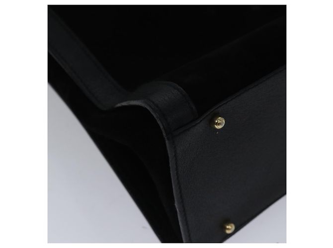 Borsa a mano GUCCI in pelle scamosciata nera e oro Bamboo 002 1186 0260 Auth ep5511 Nero D'oro - vista 11