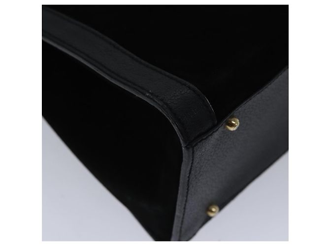 Borsa a mano GUCCI in pelle scamosciata nera e oro Bamboo 002 1186 0260 Auth ep5511 Nero D'oro - vista 13
