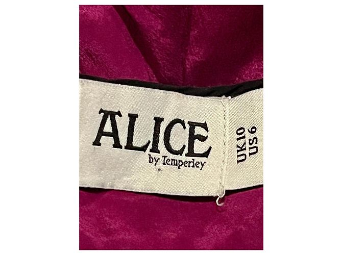 Alice by Temperley Mini abito borgogna con ricamo nero Porpora - vista 4