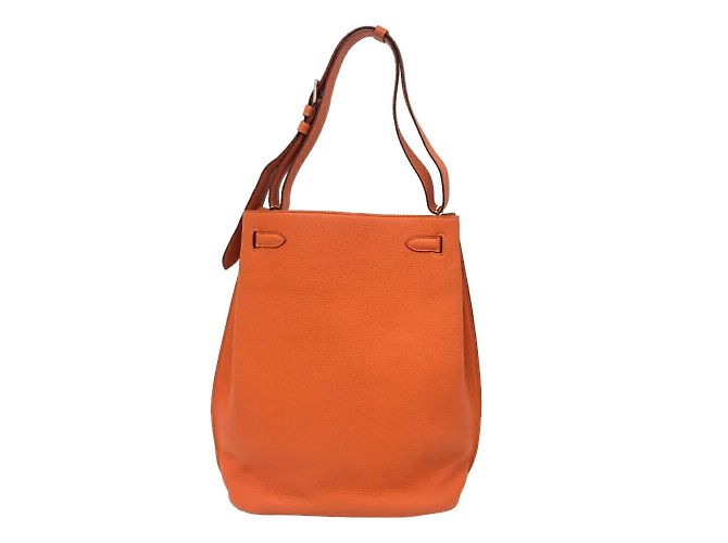 Hermès Borsa tote Hermes So Kelly 26 arancione - vista 2