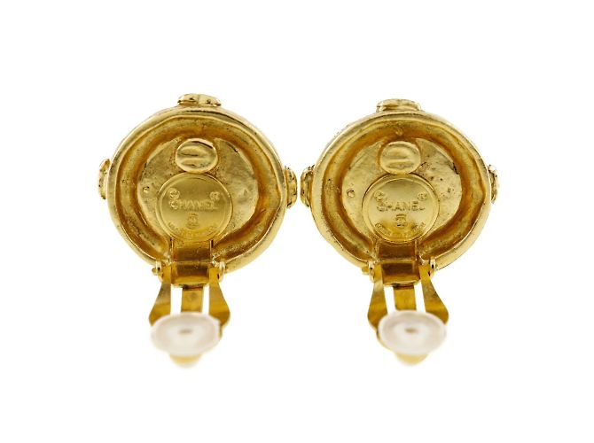 Orecchini a clip placcati in oro Chanel Coco Mark D'oro - vista 4