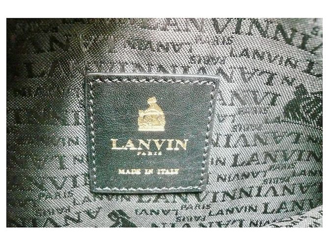 LANVIN Pochette con zip caffè latte in pelle in ottime condizioni Beige - vista 9