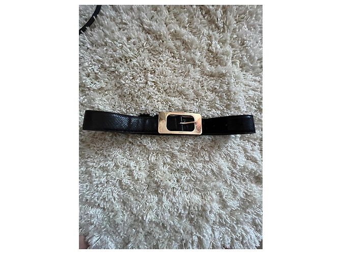 Gucci Gürtel aus schwarzem Leder - Ansicht 5