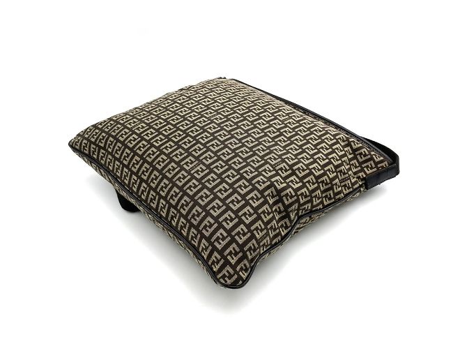 Fendi braune Canvas Schultertasche - Ansicht 4