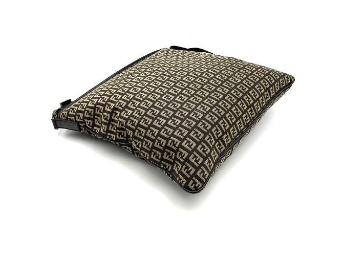 Fendi braune Canvas Schultertasche - Ansicht 5