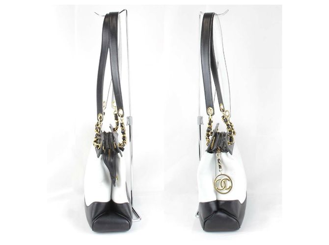 Bicolor Ketten-Schultertasche von Chanel Weiß - Ansicht 3