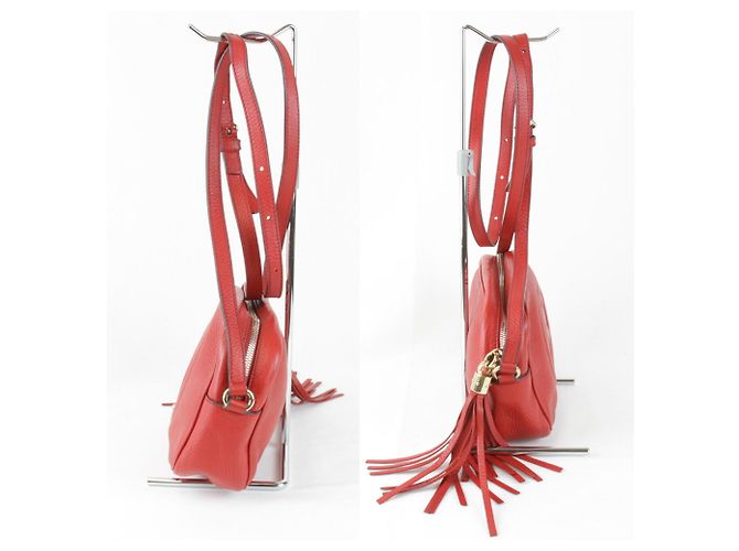 Borsa a spalla in pelle rossa Gucci Rosso - vista 3