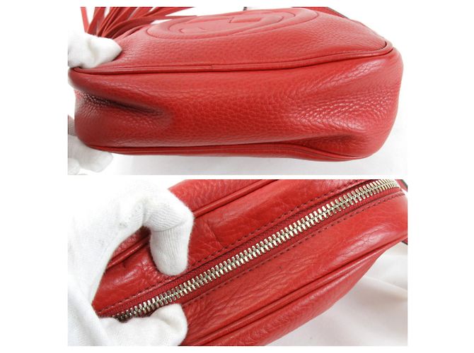Borsa a spalla in pelle rossa Gucci Rosso - vista 5