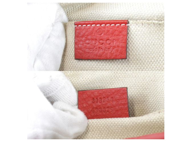 Borsa a spalla in pelle rossa Gucci Rosso - vista 6