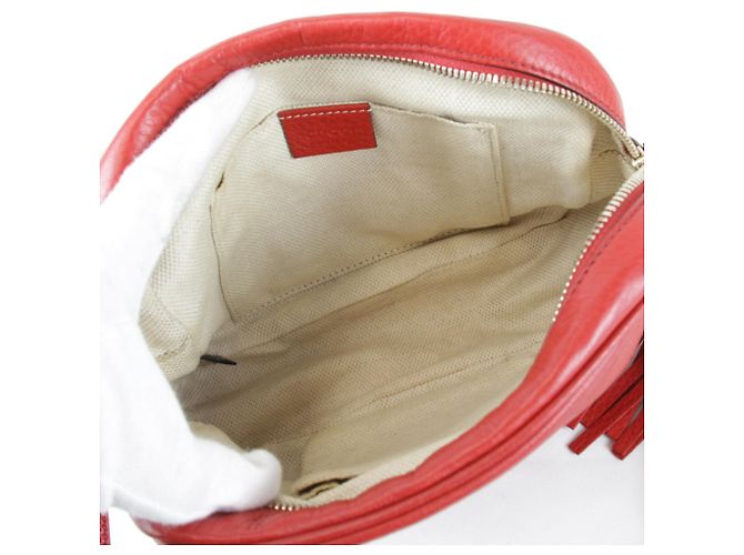 Borsa a spalla in pelle rossa Gucci Rosso - vista 7