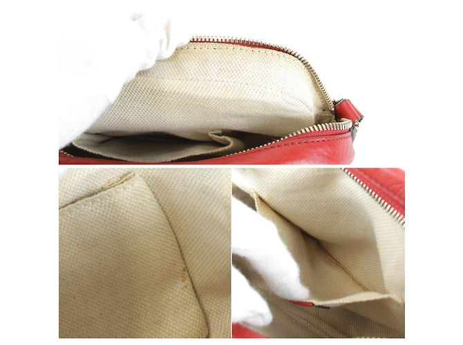 Borsa a spalla in pelle rossa Gucci Rosso - vista 8