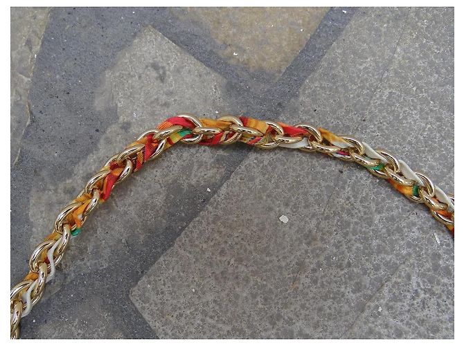 Dolce & Gabbana Gürtel Leder Kette Stoff Mehrfarbig Mehrfarben - Ansicht 2