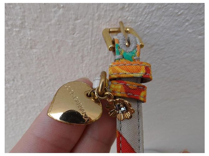 Dolce & Gabbana Gürtel Leder Kette Stoff Mehrfarbig Mehrfarben - Ansicht 8