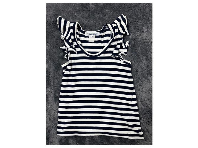 Comme Des Garcons Como des Garçons SS2011 Top de Volantes a Rayas. Negro Blanco - vista 2