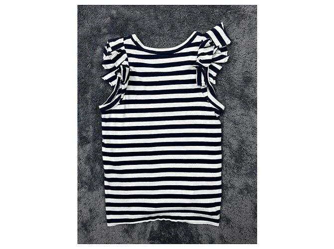 Comme Des Garcons Como des Garçons SS2011 Top de Volantes a Rayas. Negro Blanco - vista 5