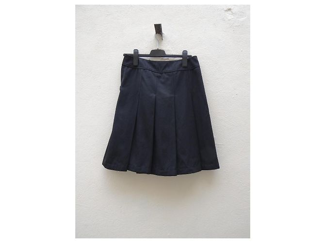Falda envolvente Miu Miu negra algodón lana Negro - vista 5