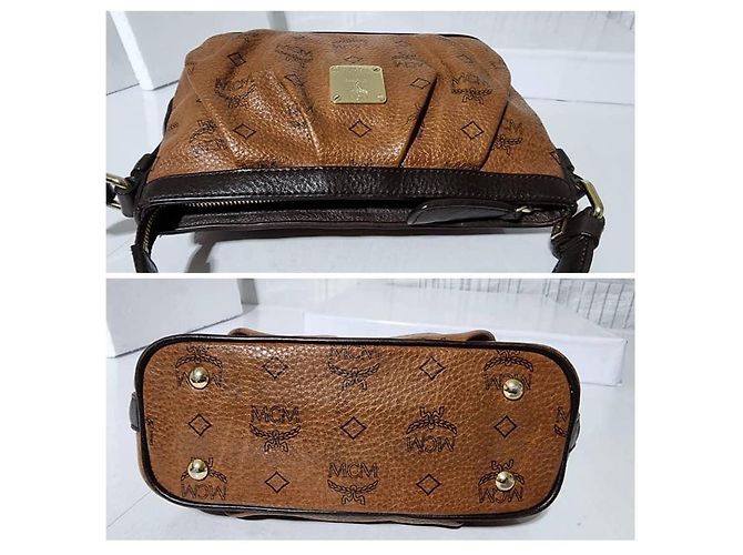 Pochette in pelle MCM Visetos Cioccolato/Marrone - vista 12