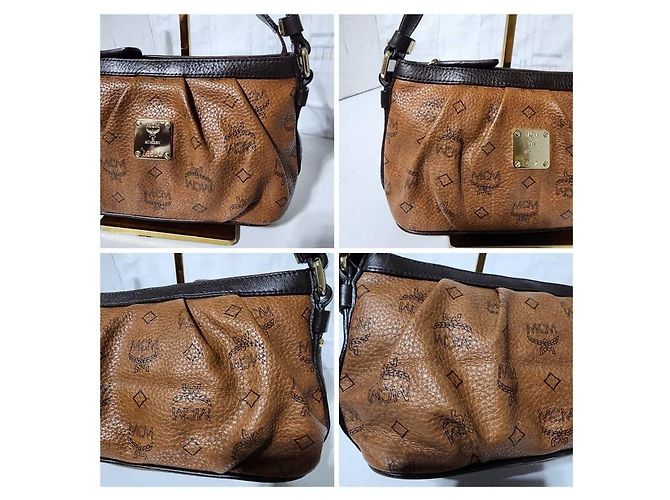 Pochette in pelle MCM Visetos Cioccolato/Marrone - vista 13