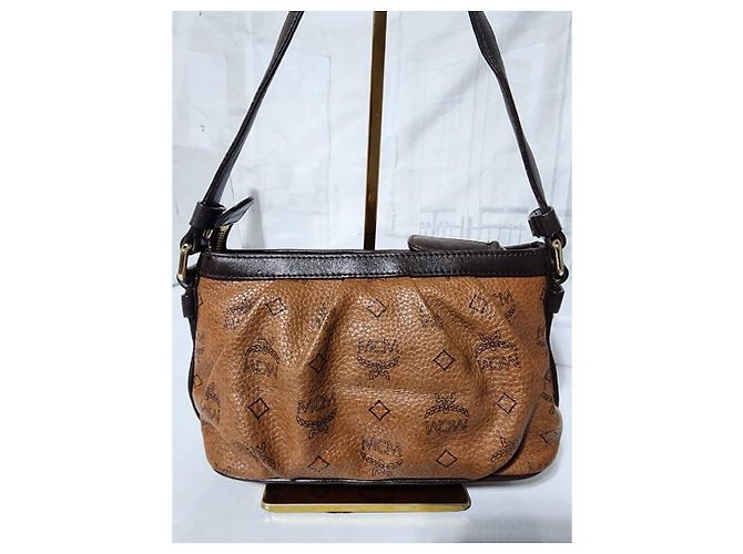 Pochette in pelle MCM Visetos Cioccolato/Marrone - vista 6