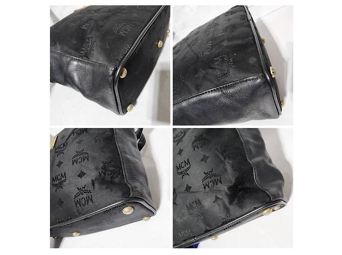 MCM Vintage Visetos Nylon Einkaufstasche Schwarz - Ansicht 13