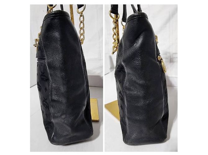 MCM Vintage Visetos Nylon Einkaufstasche Schwarz - Ansicht 5