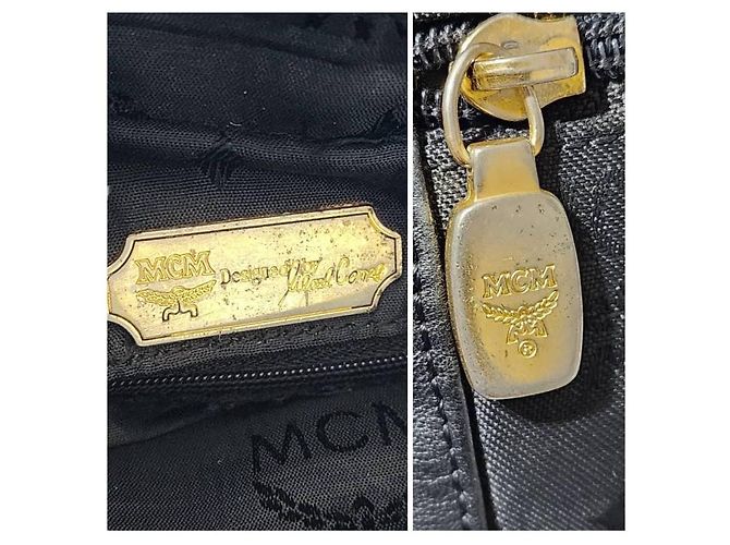 MCM Vintage Visetos Nylon Einkaufstasche Schwarz - Ansicht 9