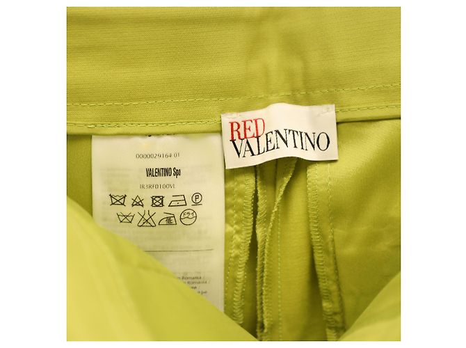 Bermuda de popeline com fechamento oculto e bolsos em algodão verde Red Valentino - vista 3