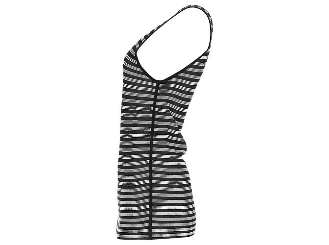 Top de tirantes de rayón a rayas en negro y blanco de Alexander Wang Multicolor - vista 2