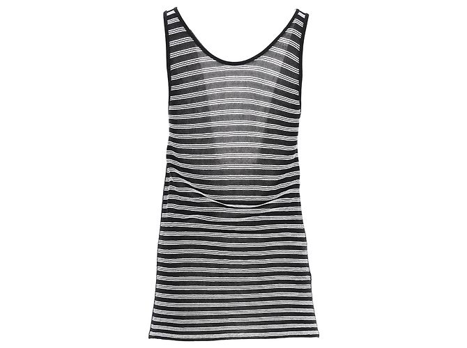 Top de tirantes de rayón a rayas en negro y blanco de Alexander Wang Multicolor - vista 3