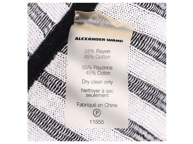 Top de tirantes de rayón a rayas en negro y blanco de Alexander Wang Multicolor - vista 4